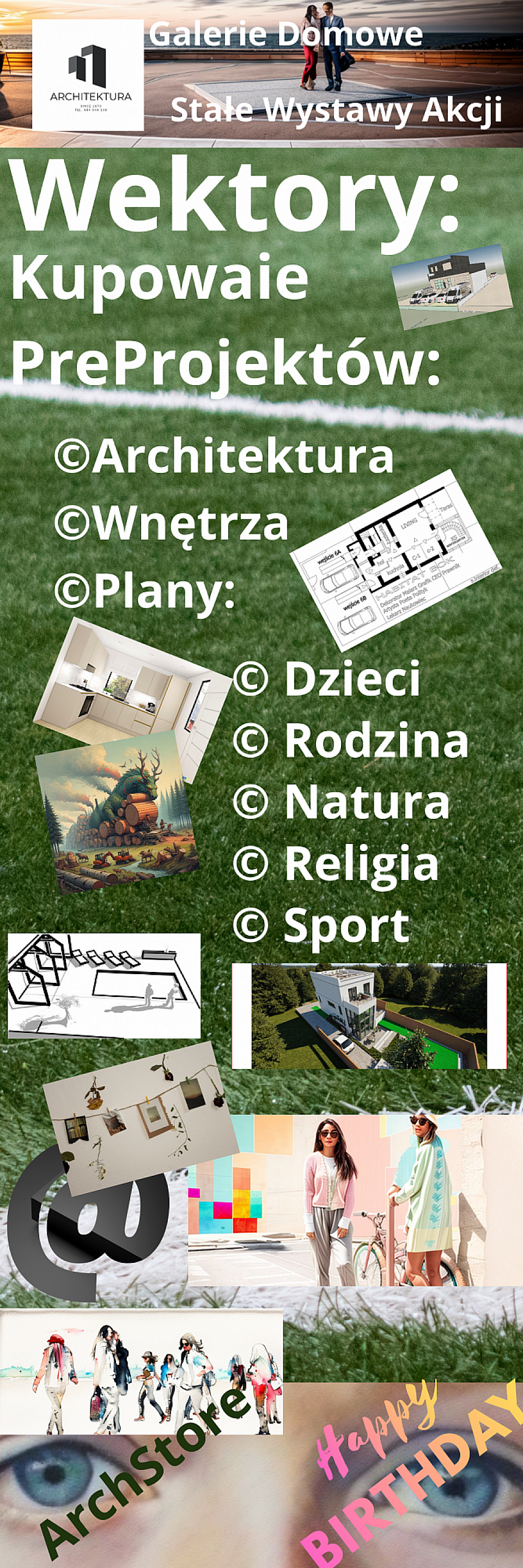 Preprojekty: Architektura Wnętra WEB: zamawianie przez formularz kontaktowy lub poprzez Sklep ArchStore